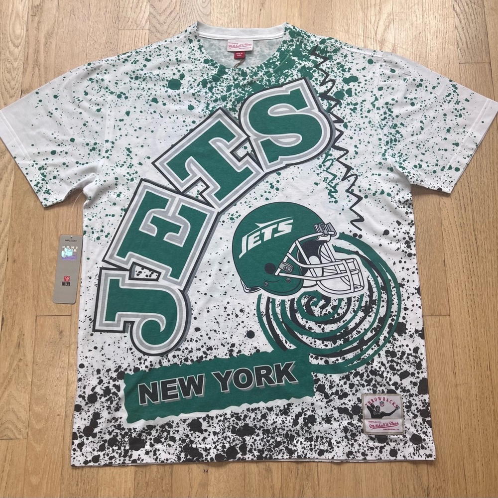 Mitchell & Ness New York Jets Graphic Tee - White & Green - L